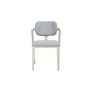 Minimalist Oak Dining Chair with Jacquard Upholstery
