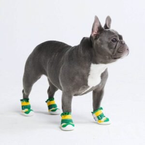Green & Yellow Hot Pavement Pawtector Dog Shoes